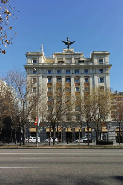 Madrid España Enero 2018 Edificios Calle Paseo Castellana Madrid España — Foto de Stock