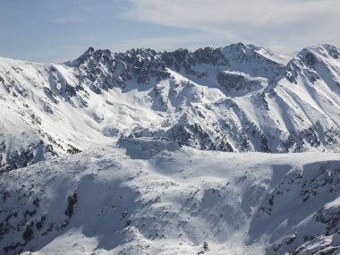Todorka tepe, Pirin Dağı, Bulgaristan üzerinden muhteşem kış görünümü