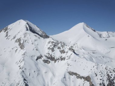 Todorka tepe, Pirin Dağı, Bulgaristan üzerinden muhteşem kış görünümü
