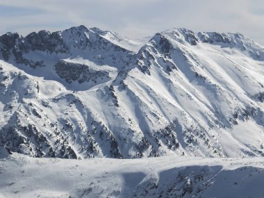Todorka tepe, Pirin Dağı, Bulgaristan üzerinden muhteşem kış görünümü