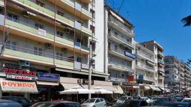 Serres, Yunanistan - 22 Nisan 2011: Serez, Orta Makedonya, Yunanistan'ın şehir merkezi görünümüne