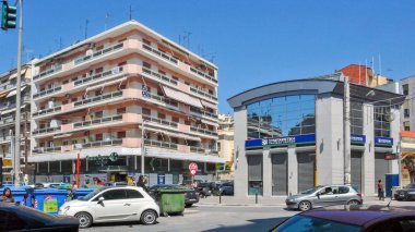 Serres, Yunanistan - 22 Nisan 2011: Serez, Orta Makedonya, Yunanistan'ın şehir merkezi görünümüne