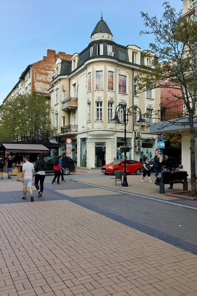 Sofia Bulgarien April 2018 Spaziergänger Auf Dem Boulevard Vitosha Der — Stockfoto