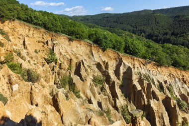 Günbatımı manzara kaya oluşumu Stob Piramitler, Rila Dağı, Köstendil bölgenin, Bulgaristan