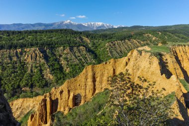 Günbatımı manzara kaya oluşumu Stob Piramitler, Rila Dağı, Köstendil bölgenin, Bulgaristan