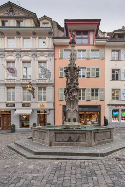 Luzern Switzerland October 2015 Street Houses Old Town City Luzern — Stock Photo, Image