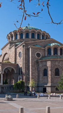 Sofia, Bulgaristan - 5 Ekim 2018: Katedral kilise St. Nedelya Sofya, Bulgaristan