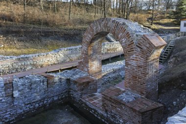 Gün batımı görünümü antik termal banyoları, Diocletianopolis, Hisarya kasaba, Plovdiv Bölge, Bulgaristan