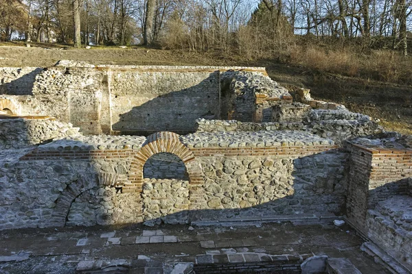 Gün Batımı Görünümü Antik Termal Banyoları Diocletianopolis Hisarya Kasaba Plovdiv — Stok fotoğraf