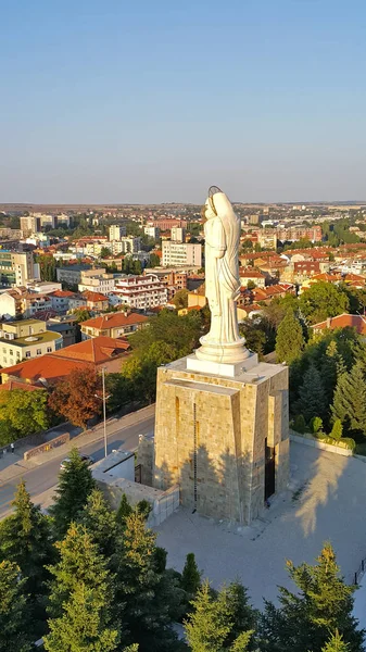 Haskovo Bulgaria August 2015 Biggest Monument Virgin Mary World City — Stock Photo, Image