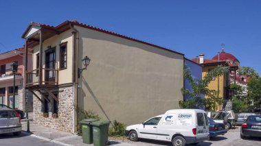 Arnea, Chalkidiki, Yunanistan - 23 Temmuz 2012: Eski evleri şehir Arnea,, Chalkidiki, Orta Makedonya, Yunanistan