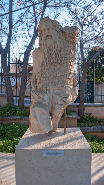 Oud Standbeeld Akropolis Van Athene Attica Griekenland — Stockfoto