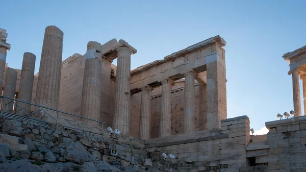 Ruinerna Propyléerna Monumental Gateway Akropolis Aten Attica Grekland — Stockfoto