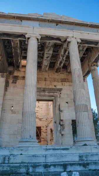 Erechtheion Templo Griego Antiguo Lado Norte Acrópolis Atenas Ática Grecia — Foto de Stock