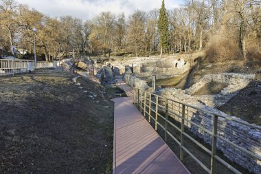 Gün batımı görünümü antik termal banyoları, Diocletianopolis, Hisarya kasaba, Plovdiv Bölge, Bulgaristan