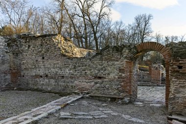 Gün batımı görünümü antik termal banyoları, Diocletianopolis, Hisarya kasaba, Plovdiv Bölge, Bulgaristan