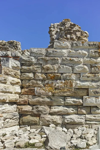 Ruinas Antiguas Fortificaciones Entrada Del Casco Antiguo Nessebar Región Burgas — Foto de Stock