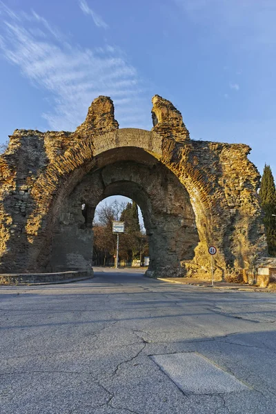 Coucher Soleil Sur Porte Sud Connue Sous Nom Chameaux Dans — Photo