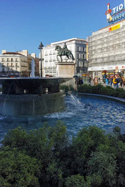 Madrid Spanien Januar 2018 Panoramablick Auf Die Puerta Del Sol — Stockfoto