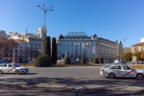 Madrid España Enero 2018 Fuente Neptuno Ciudad Madrid España — Foto de Stock