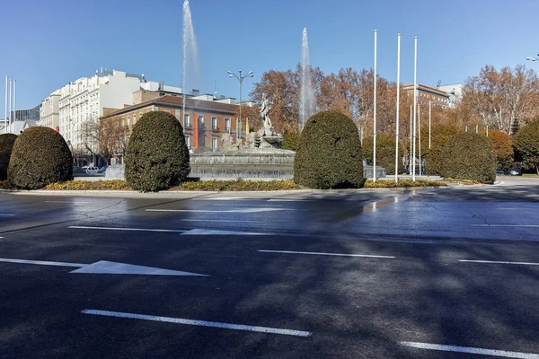 Madrid Espanha Janeiro 2018 Fonte Neptuno Cidade Madrid Espanha — Fotografia de Stock