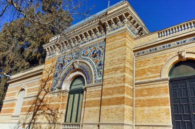 Madrid, İspanya - 22 Ocak 2018: Palace Velazquez Retiro Park City, Madrid, İspanya