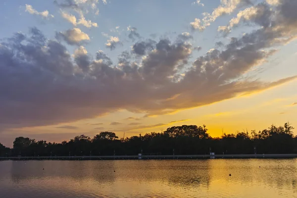 Sonnenuntergangspanorama Des Ruderortes Der Stadt Plovdiv Bulgarien — Stockfoto