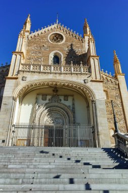 Madrid, İspanya - 22 Ocak 2018: San Jeronimo el Rea kilise Madrid şehir, İspanya görünümünü şaşırtıcı