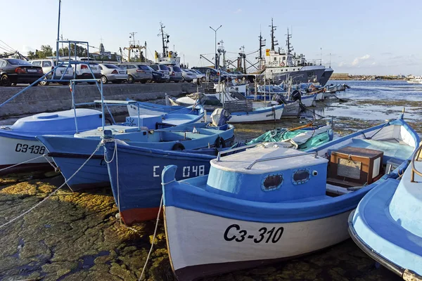 Созопол Бульгария Августа 2018 Года Вид Море Лодки Порту Созополь — стоковое фото