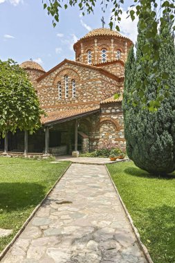 Ustrumca şehir, Kuzey Makedonya Cumhuriyeti yakınındaki Vodoca Manastırı Saint Leontius binasında Ortaçağ