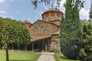 Ustrumca şehir, Kuzey Makedonya Cumhuriyeti yakınındaki Vodoca Manastırı Saint Leontius binasında Ortaçağ