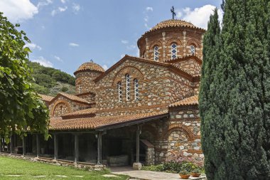 Ustrumca şehir, Kuzey Makedonya Cumhuriyeti yakınındaki Vodoca Manastırı Saint Leontius binasında Ortaçağ