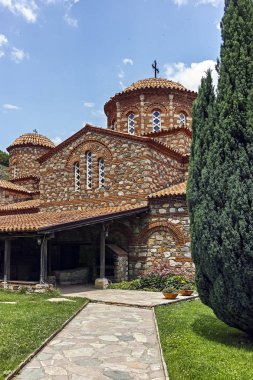 Ustrumca şehir, Kuzey Makedonya Cumhuriyeti yakınındaki Vodoca Manastırı Saint Leontius binasında Ortaçağ