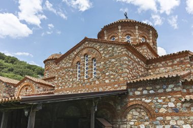 Ustrumca şehir, Kuzey Makedonya Cumhuriyeti yakınındaki Vodoca Manastırı Saint Leontius binasında Ortaçağ
