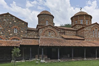 Ustrumca şehir, Kuzey Makedonya Cumhuriyeti yakınındaki Vodoca Manastırı Saint Leontius binasında Ortaçağ
