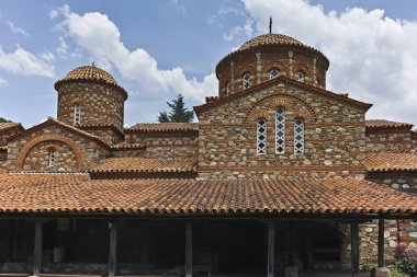 Ustrumca şehir, Kuzey Makedonya Cumhuriyeti yakınındaki Vodoca Manastırı Saint Leontius binasında Ortaçağ
