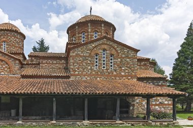 Ustrumca şehir, Kuzey Makedonya Cumhuriyeti yakınındaki Vodoca Manastırı Saint Leontius binasında Ortaçağ