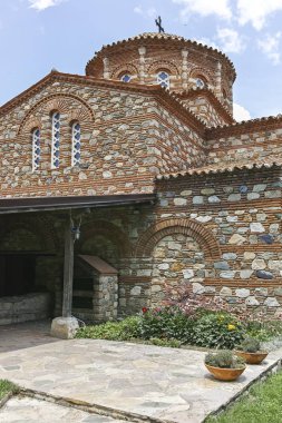 Ustrumca şehir, Kuzey Makedonya Cumhuriyeti yakınındaki Vodoca Manastırı Saint Leontius binasında Ortaçağ