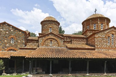 Ustrumca şehir, Kuzey Makedonya Cumhuriyeti yakınındaki Vodoca Manastırı Saint Leontius binasında Ortaçağ
