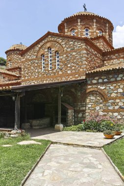 Ustrumca şehir, Kuzey Makedonya Cumhuriyeti yakınındaki Vodoca Manastırı Saint Leontius binasında Ortaçağ