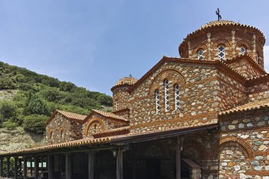 Ustrumca şehir, Kuzey Makedonya Cumhuriyeti yakınındaki Vodoca Manastırı Saint Leontius binasında Ortaçağ
