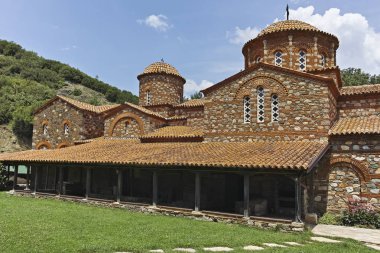 Ustrumca şehir, Kuzey Makedonya Cumhuriyeti yakınındaki Vodoca Manastırı Saint Leontius binasında Ortaçağ