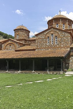 Ustrumca şehir, Kuzey Makedonya Cumhuriyeti yakınındaki Vodoca Manastırı Saint Leontius binasında Ortaçağ
