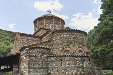 Ustrumca şehir, Kuzey Makedonya Cumhuriyeti yakınındaki Vodoca Manastırı Saint Leontius binasında Ortaçağ