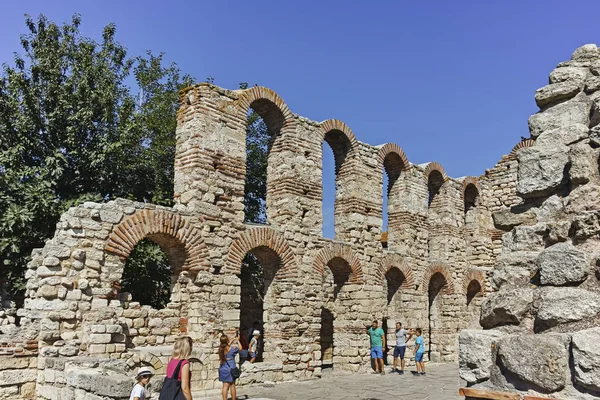 Nesebar Bulgaristan Ağustos 2018 Kalıntıları Antik Kilise Olan Ayasofya Nessebar — Stok fotoğraf