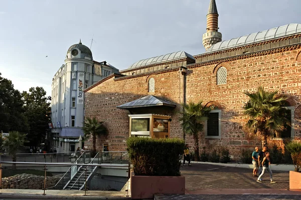 Plovdiv Bulgária Julho 2018 Incrível Pôr Sol Mesquita Dzhumaya Cidade — Fotografia de Stock