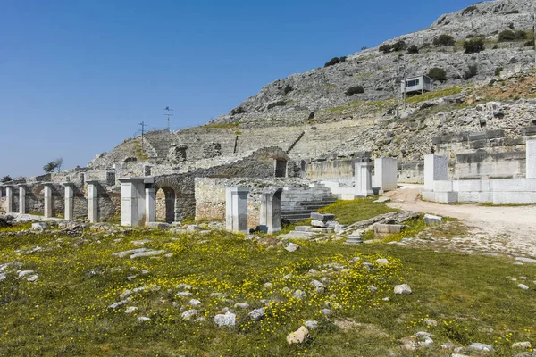 Ruinas Del Antiguo Teatro Antigua Ciudad Filipos Macedonia Oriental Tracia —  Fotos de Stock