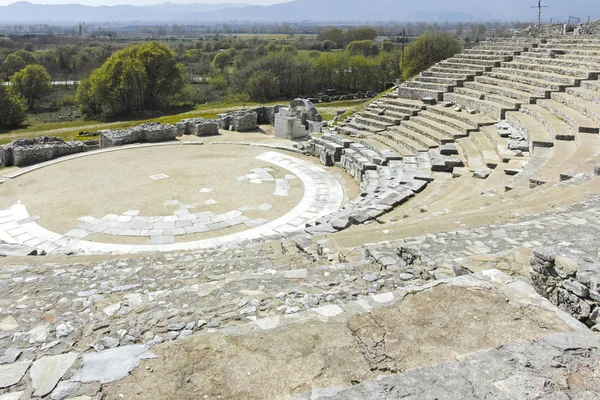 Philippi Antik Kentinde Antik Tiyatro Harabeleri Doğu Makedonya Trakya Yunanistan — Stok fotoğraf