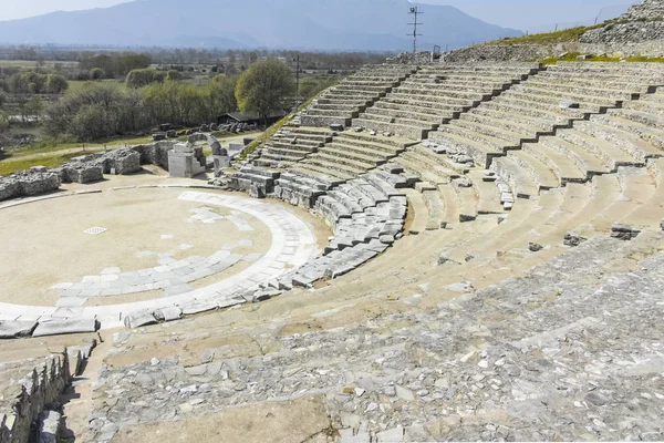Руины Древнего Театра Античном Городе Филиппы Восточная Македония Фракия Греция — стоковое фото