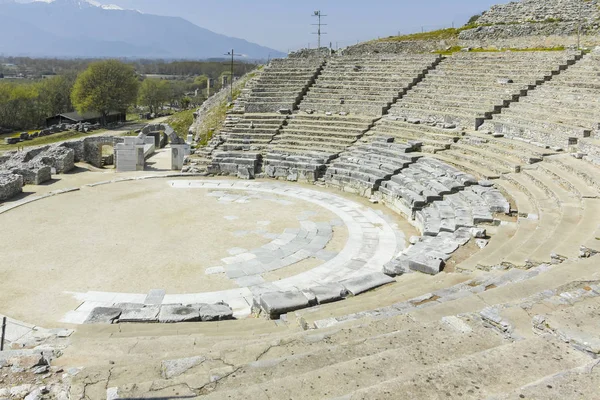 Philippi Antik Kentinde Antik Tiyatro Harabeleri Doğu Makedonya Trakya Yunanistan — Stok fotoğraf